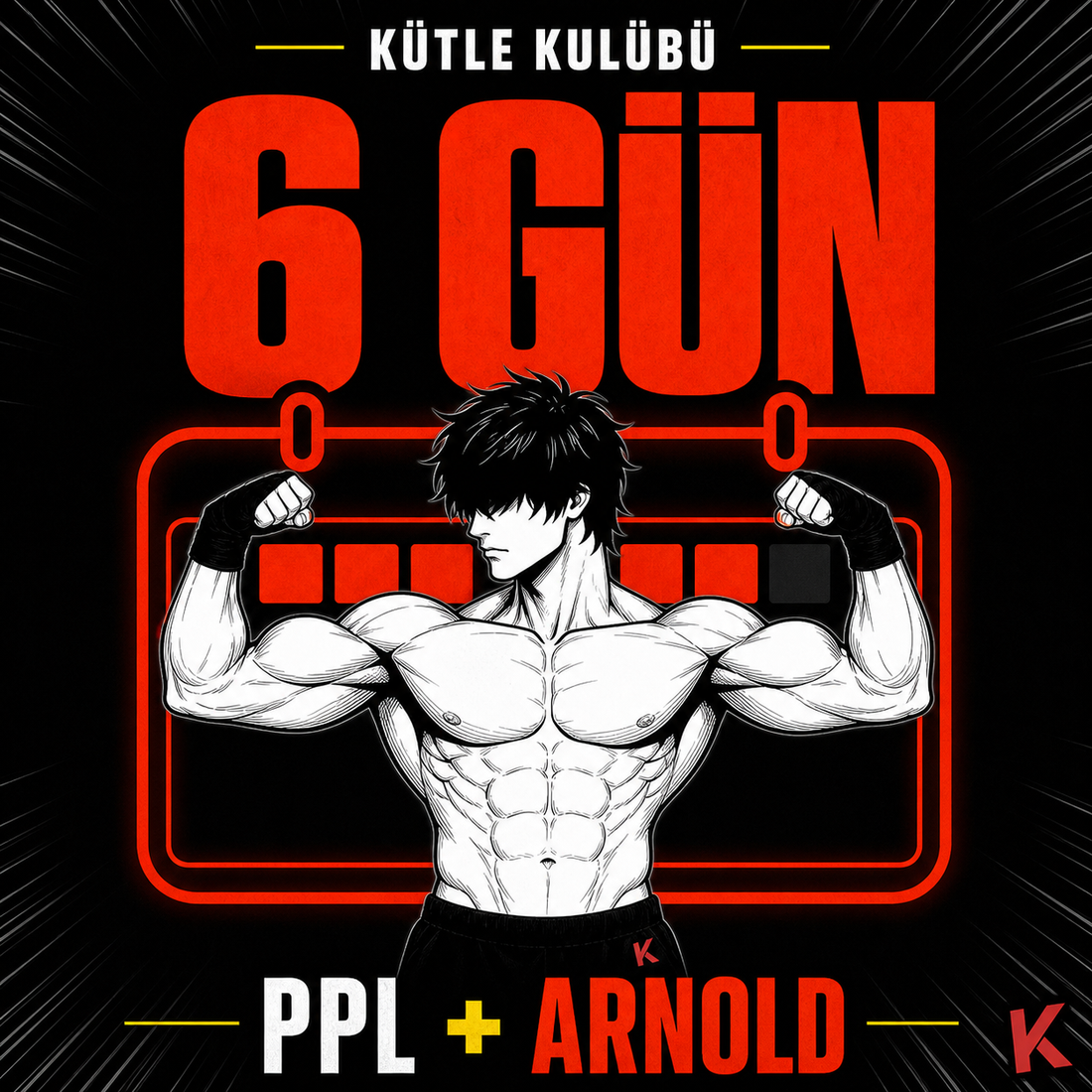 Kütle Kulübü | Haftada 6 Gün PPL + Arnold Programı